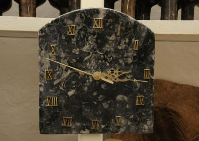 Marble clock with nautiluses
