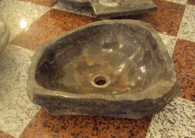 Marble basin with fossils