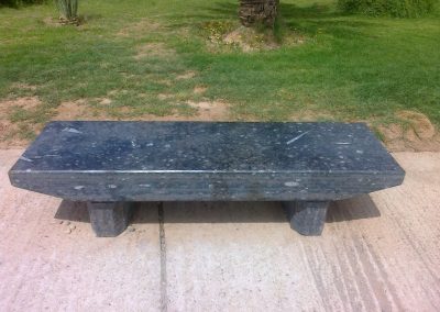 Black marble bench