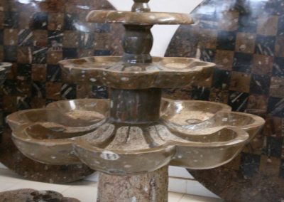 Marble fountain with fossils